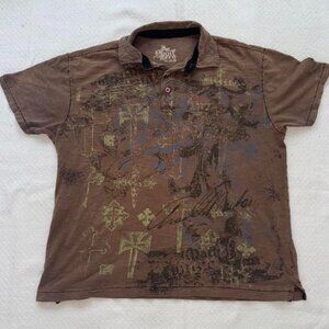Point Zero Men's Brown and Multi Polo-shirts